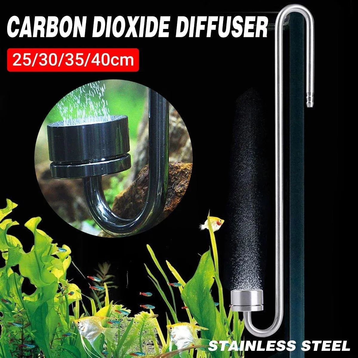 30 cm Stainless Steel CO₂ Diffuser for Planted Aquariums