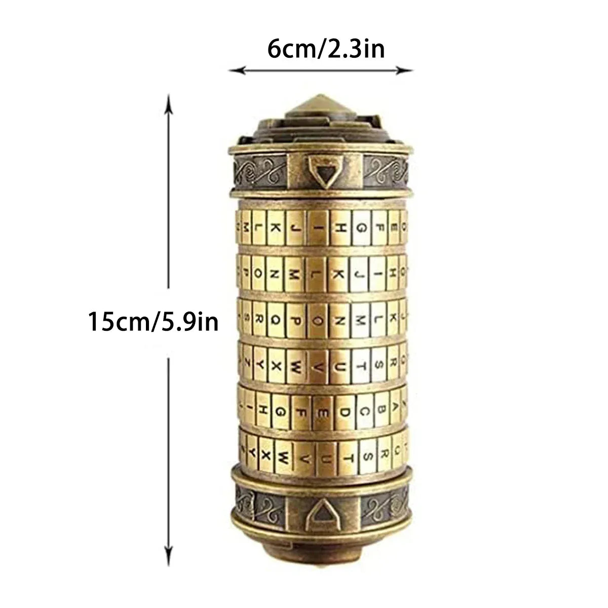Da Vinci-Style Bronze Combination Cryptex Puzzle Box — product image 3 of 15