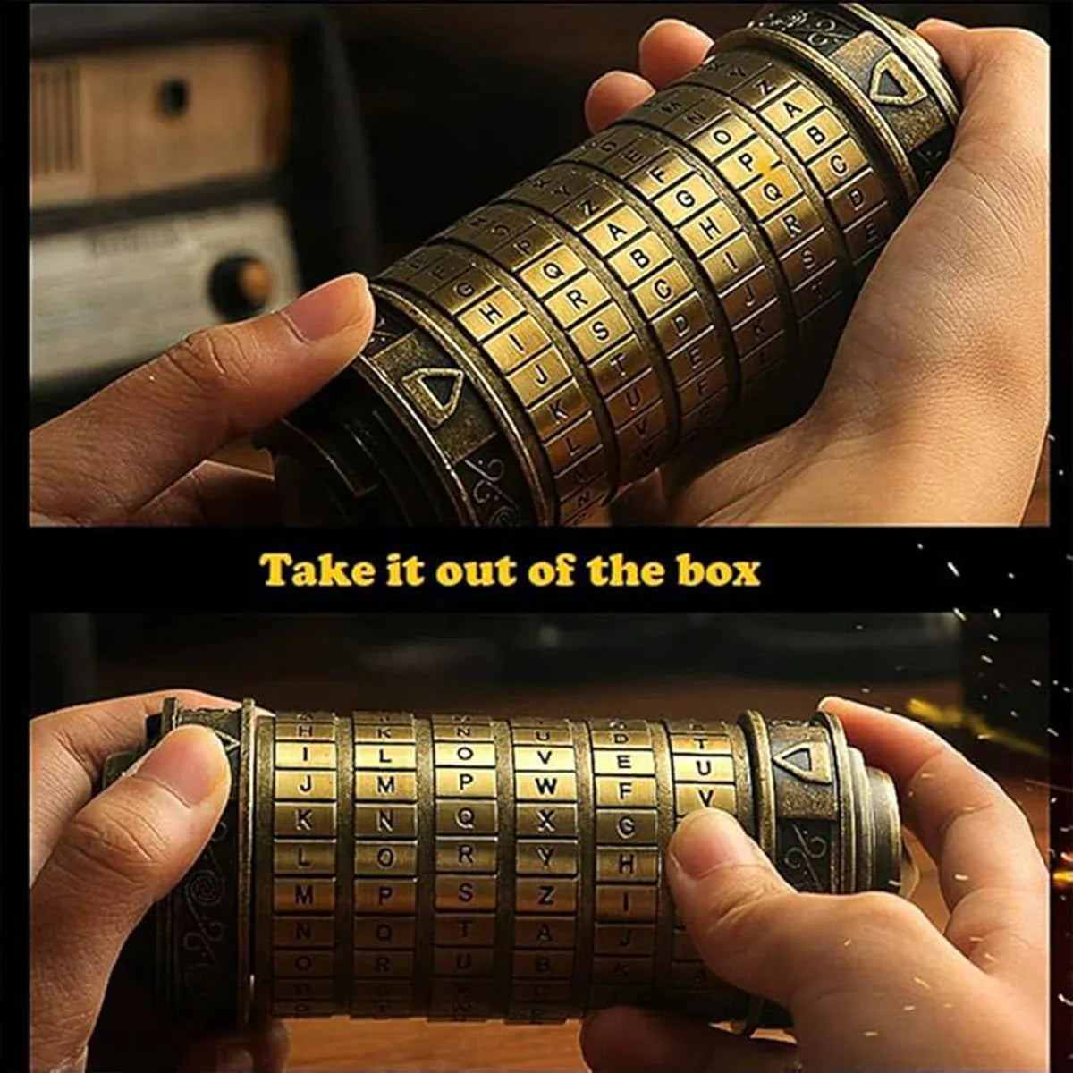 Da Vinci-Style Bronze Combination Cryptex Puzzle Box — product image 6 of 15