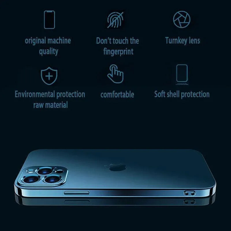 Blue For iPhone 13 12 11 Pro Max Case Thin Matte Ultra Slim Shockproof Clear Cover - iPhone 13 Mini