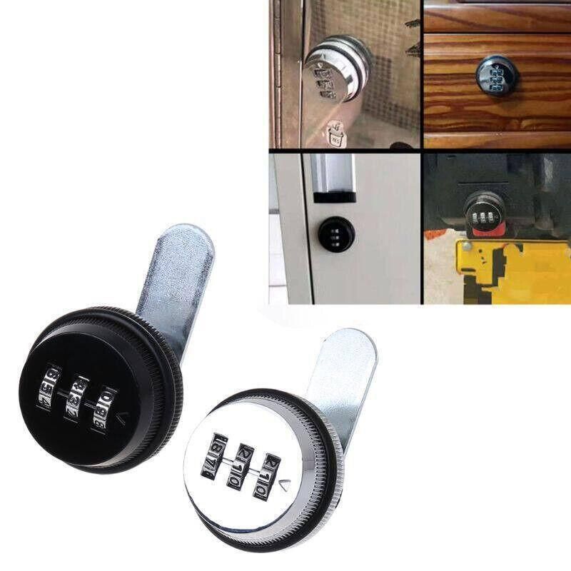 3 Digital Code Combination Cam Lock Furniture Post Mail Box Cabinet Locker Safe - Silver — product photo 4