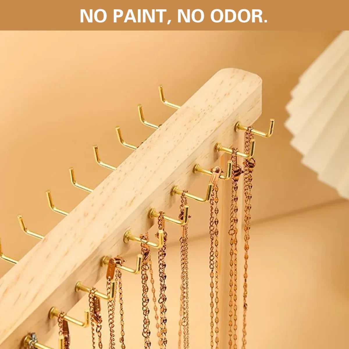Solid Wood Necklace Jewelry Display Racks for Home Store Showcase Storage - 24 hooks