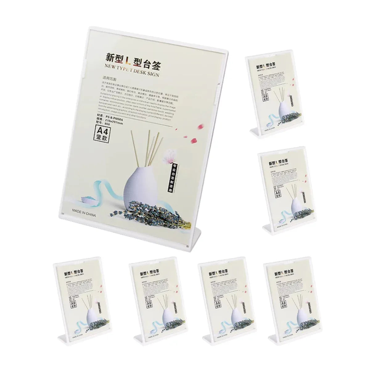 7PCS L-Shaped Table Plastic Display Board White Durable for Restaurant Hotel Use — product photo 2