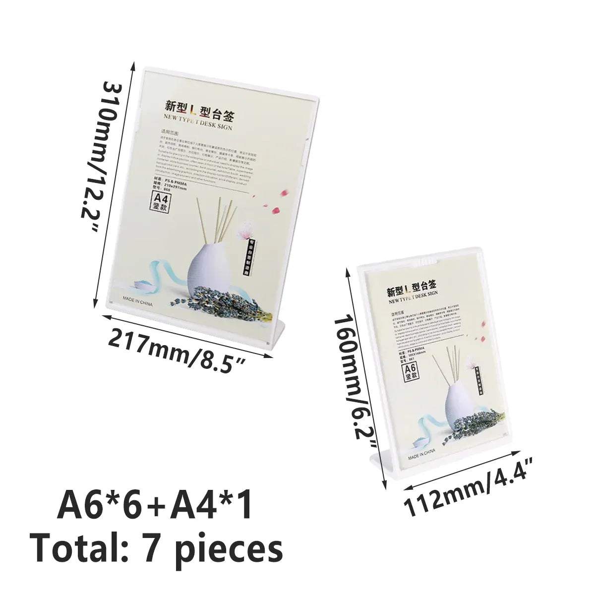 7PCS L-Shaped Table Plastic Display Board White Durable for Restaurant Hotel Use — product photo 3