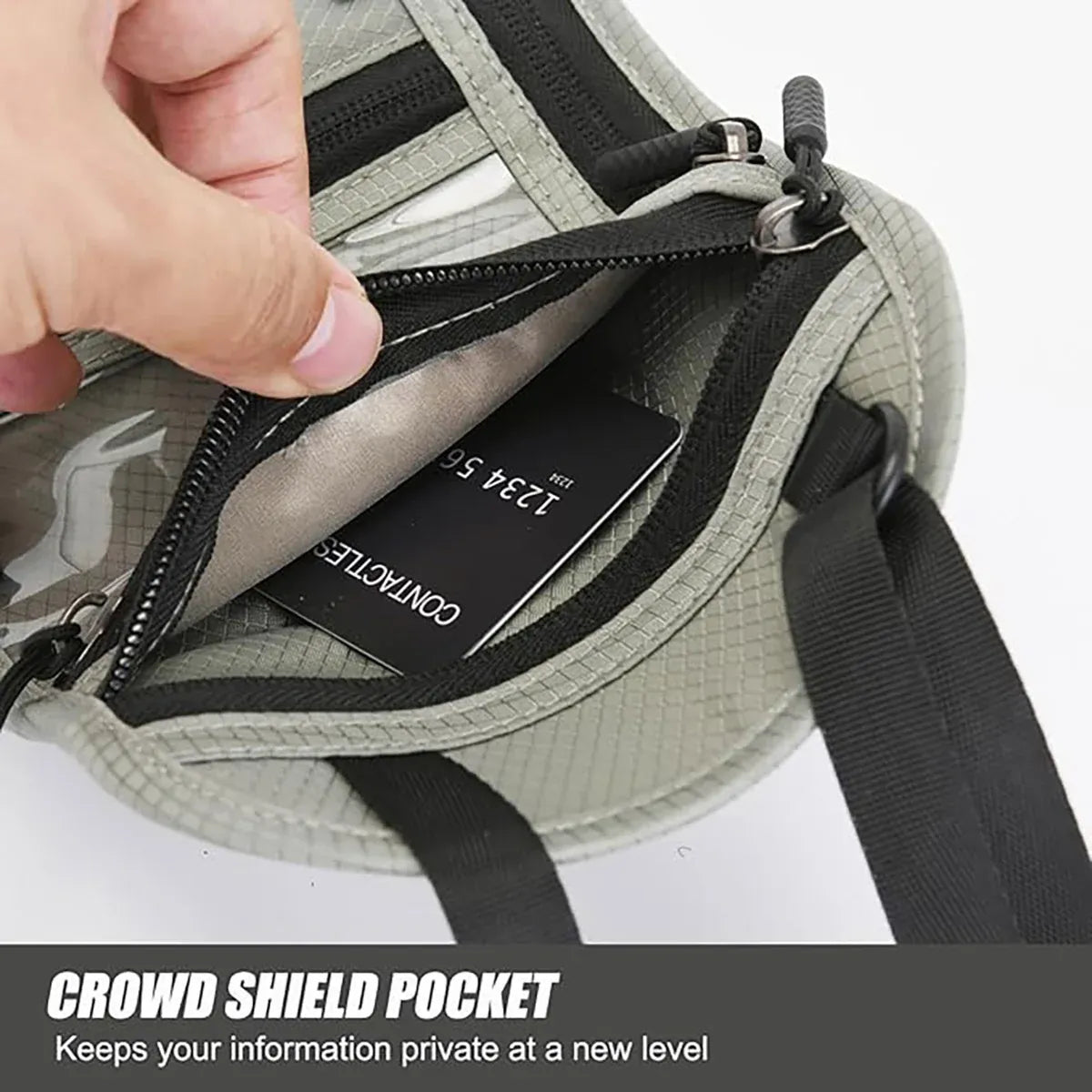 Multi-Functional Travel Passport Document Bag Protective Case Cover Holder - Grey