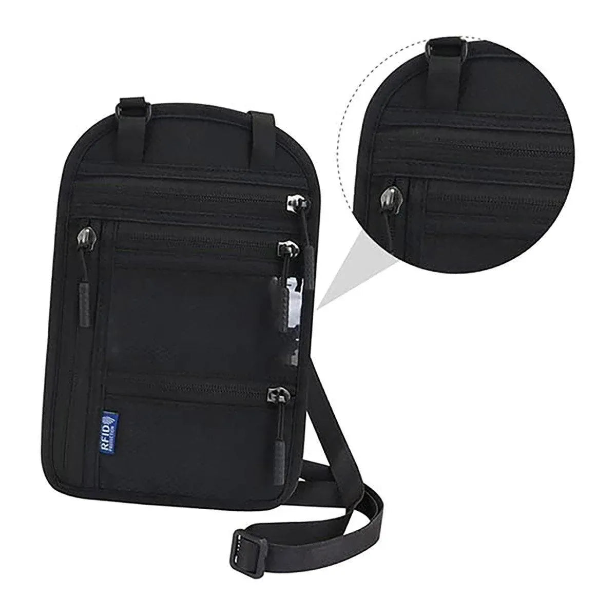 Multi-Functional Travel Passport Document Bag Protective Case Cover Holder - Grey