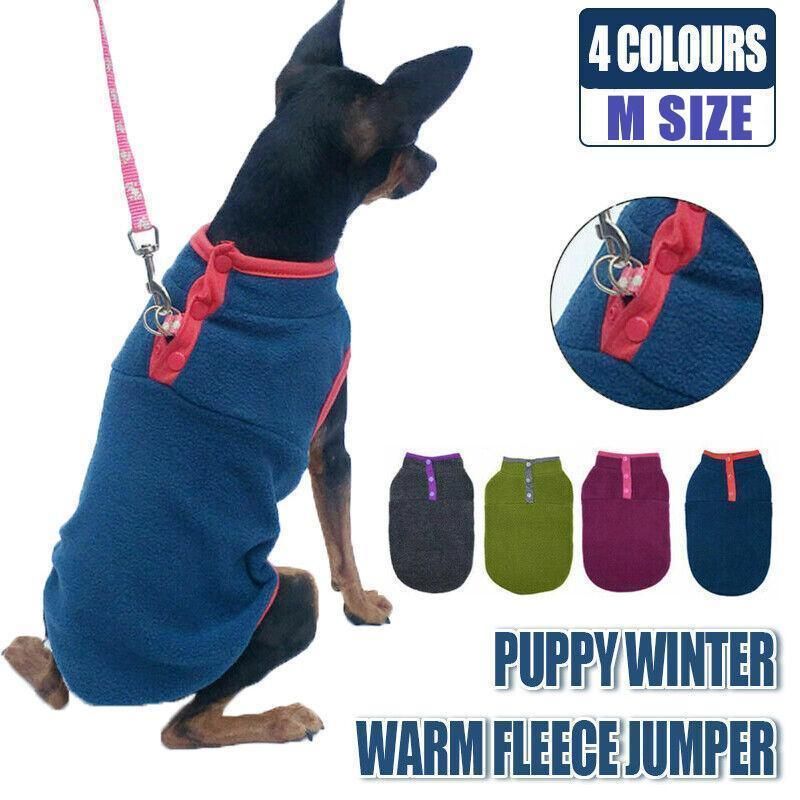 Fleece Dog Winter Jacket - Medium, Green