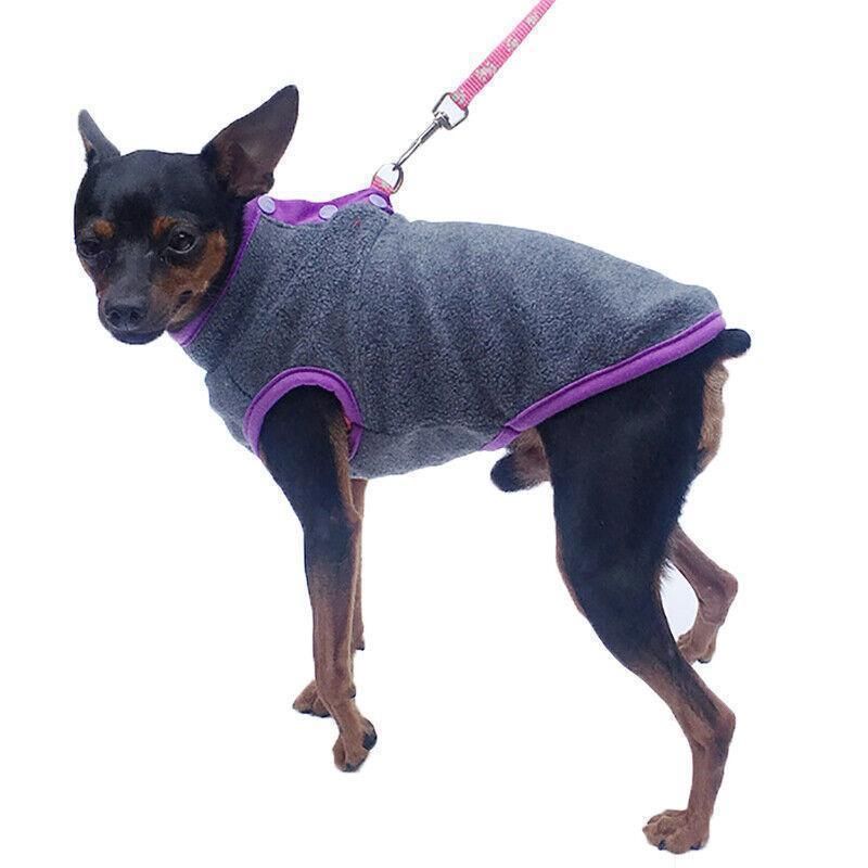 Fleece Dog Winter Jacket - Medium, Green