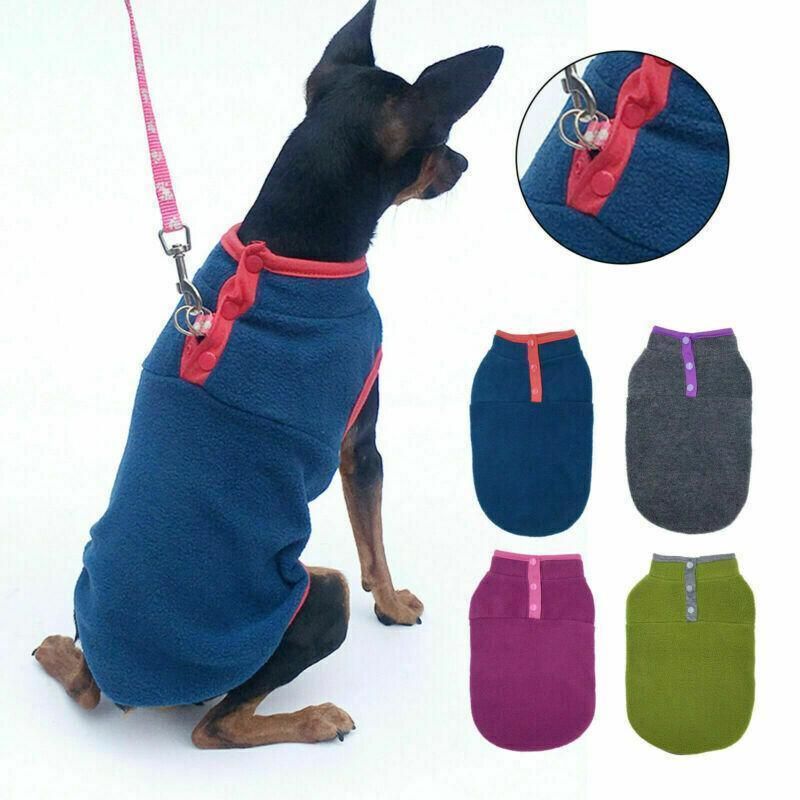 Fleece Dog Winter Jacket - Medium, Green