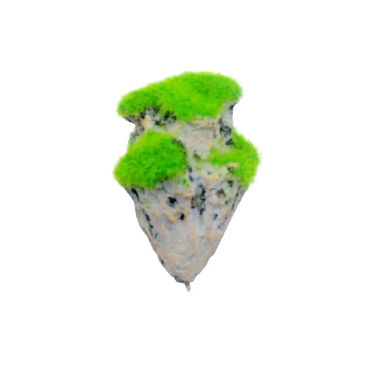 Suspended Artificial Moss Stone Aquarium Ornament - Small, 9.2 cm