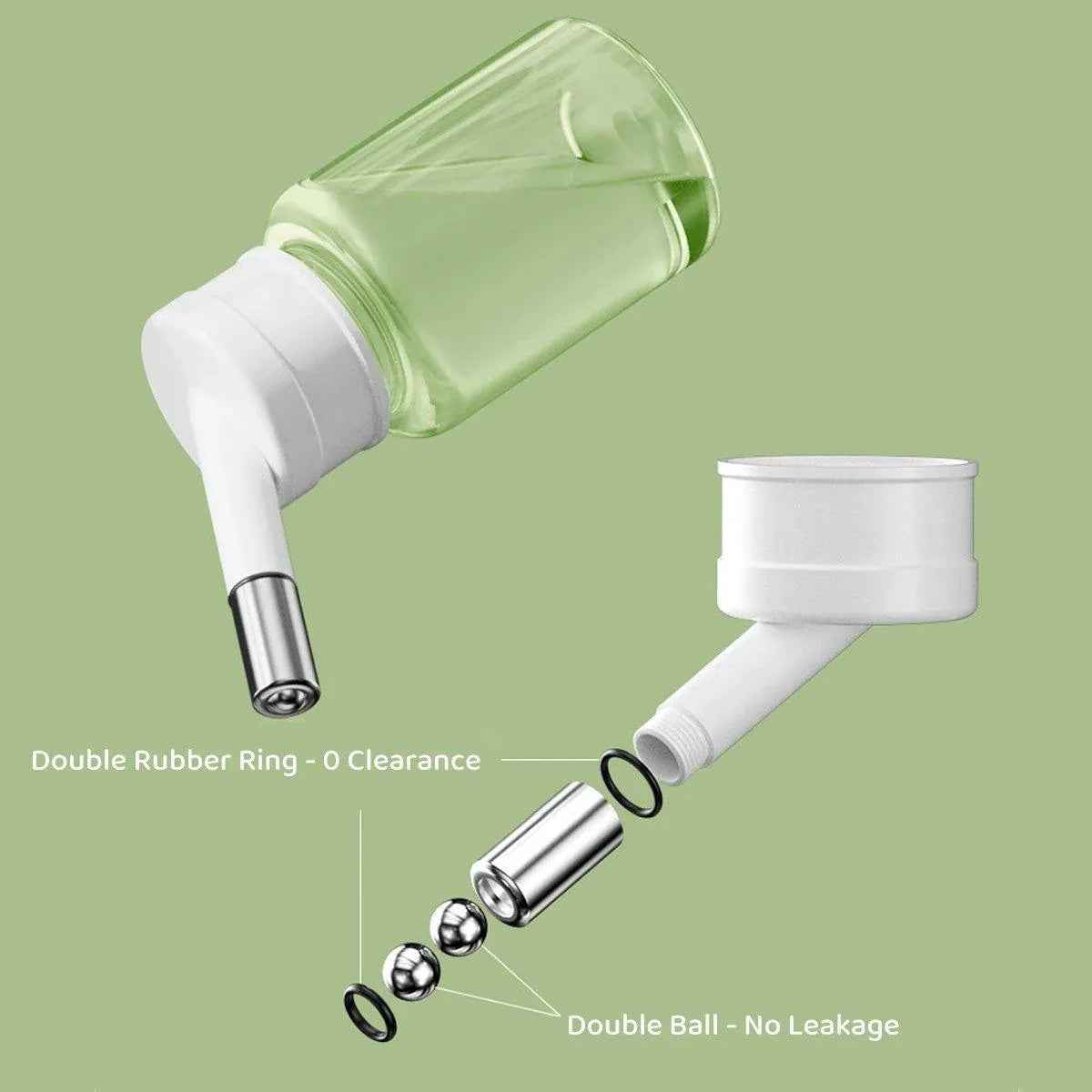 Small Animal Cage Water Bottle - 80 ml, Green