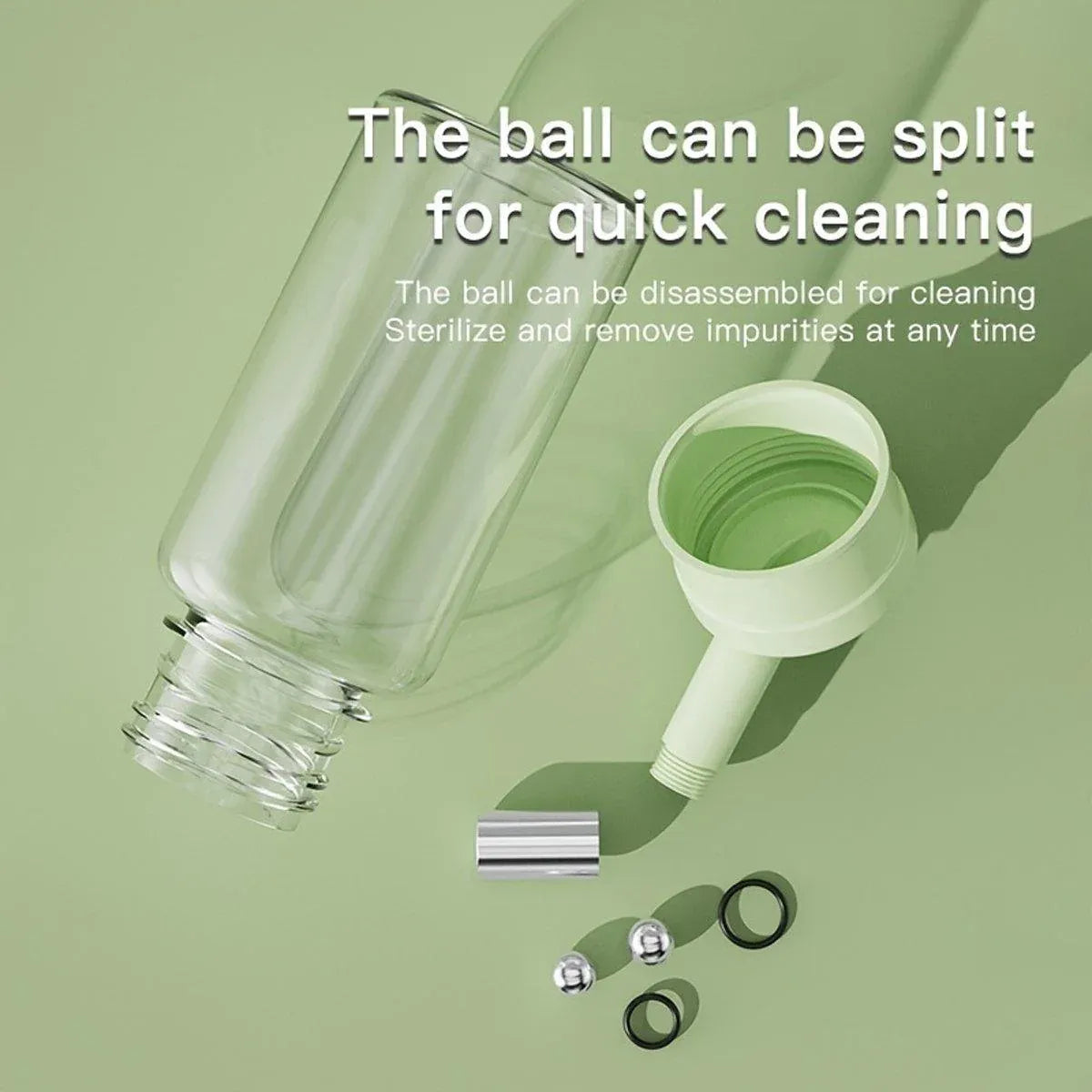 Small Animal Cage Water Bottle - 80 ml, Green