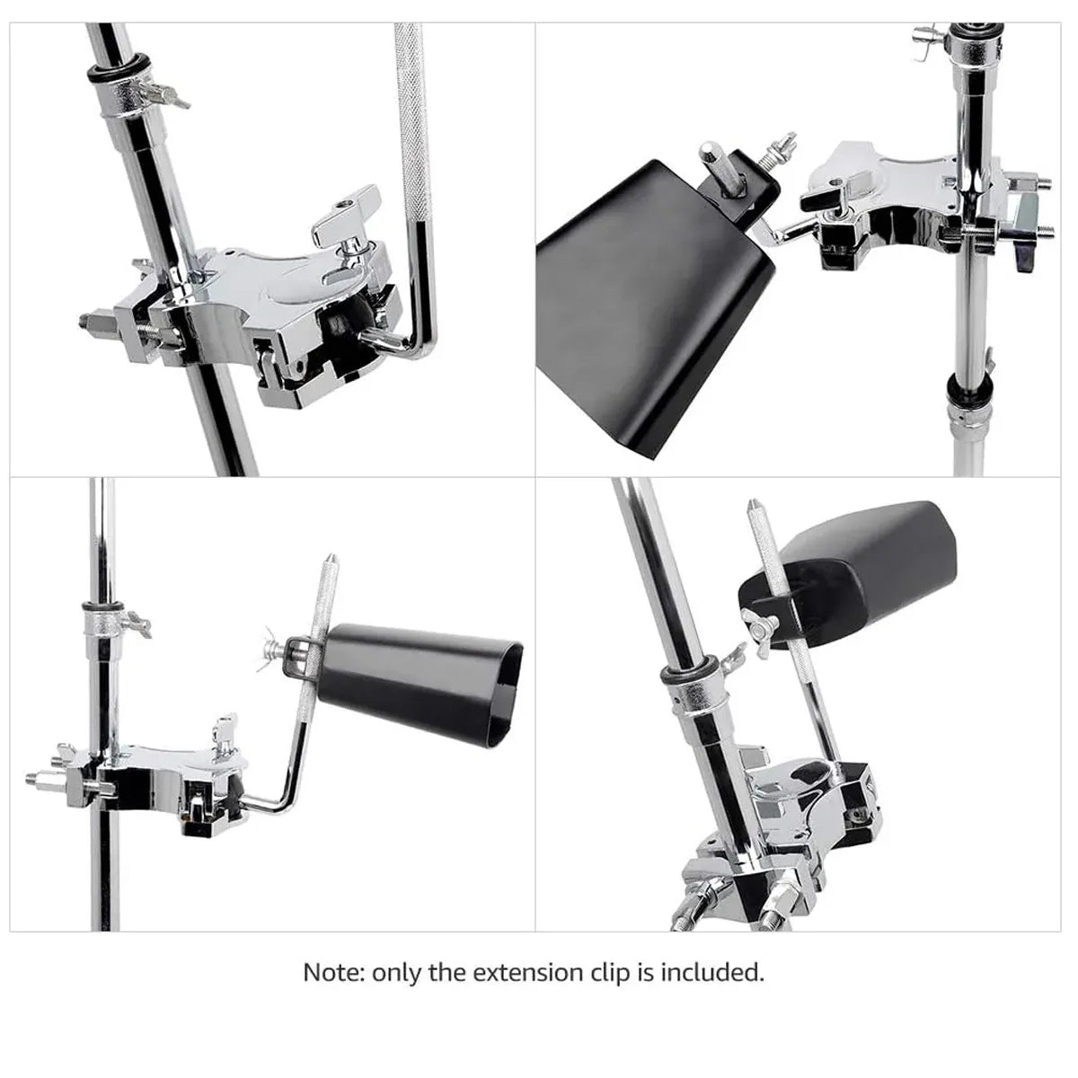 Drum Set Tom Clamp Extension Clip Adjustable Anti-Slip For Drum Kit Expansion — product image 4