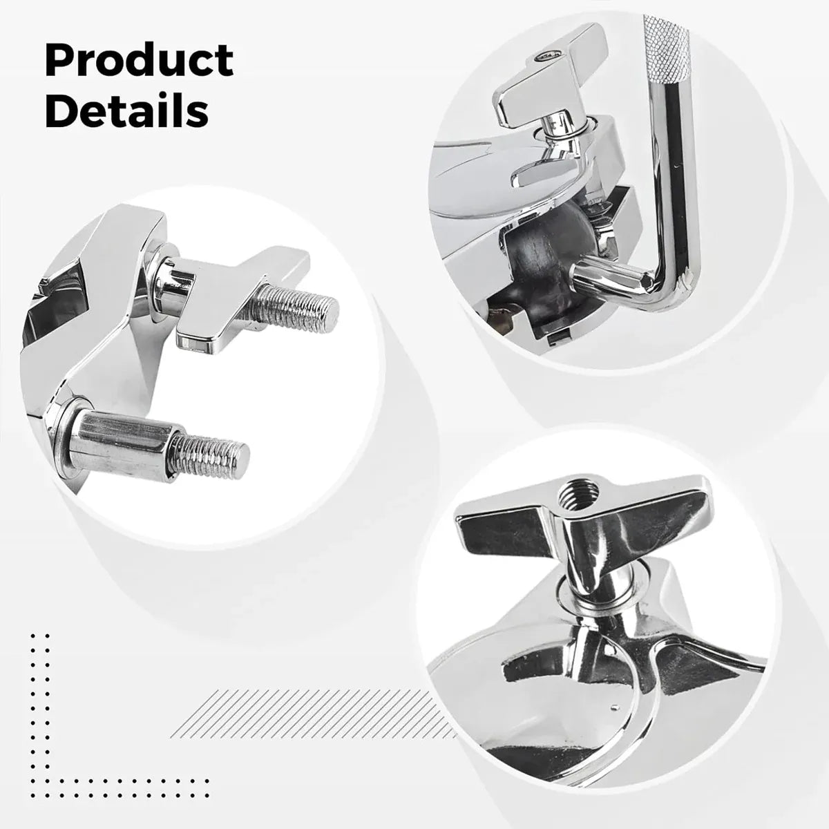 Drum Set Tom Clamp Extension Clip Adjustable Anti-Slip For Drum Kit Expansion — product image 9