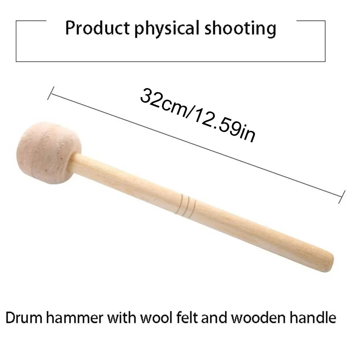 2pcs Felt Drumsticks Gong Mallets Soft Hammer Drum Accessories Percussion Tools — product image 3