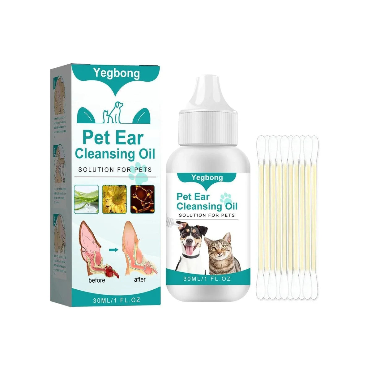 Pet Ear Cleaning Oil for Dogs & Cats