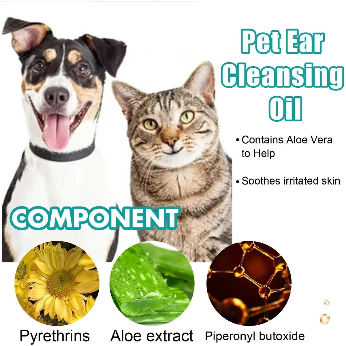 Pet Ear Cleaning Oil for Dogs & Cats