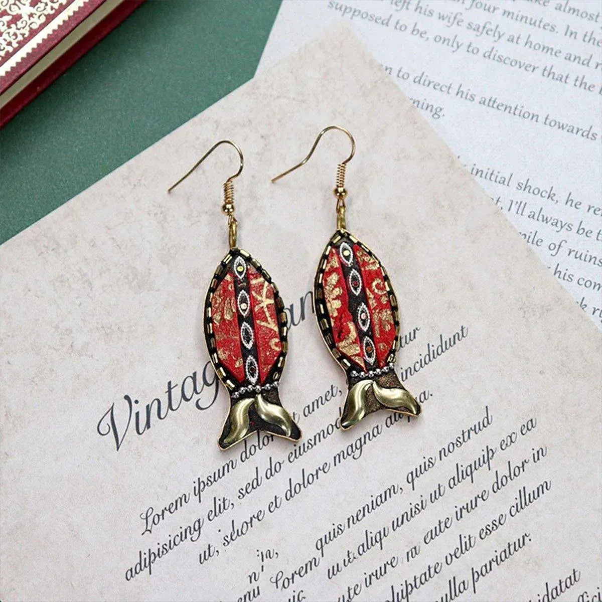 Retro Ethnic Style Earrings Fashion Jewelry for Women Bohemian Accessories - Long red