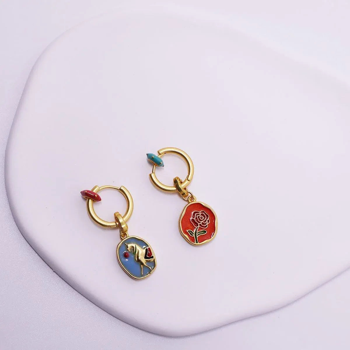 2-Piece Multicolour Floral Drop Earring Pair — product photo 11 of 12