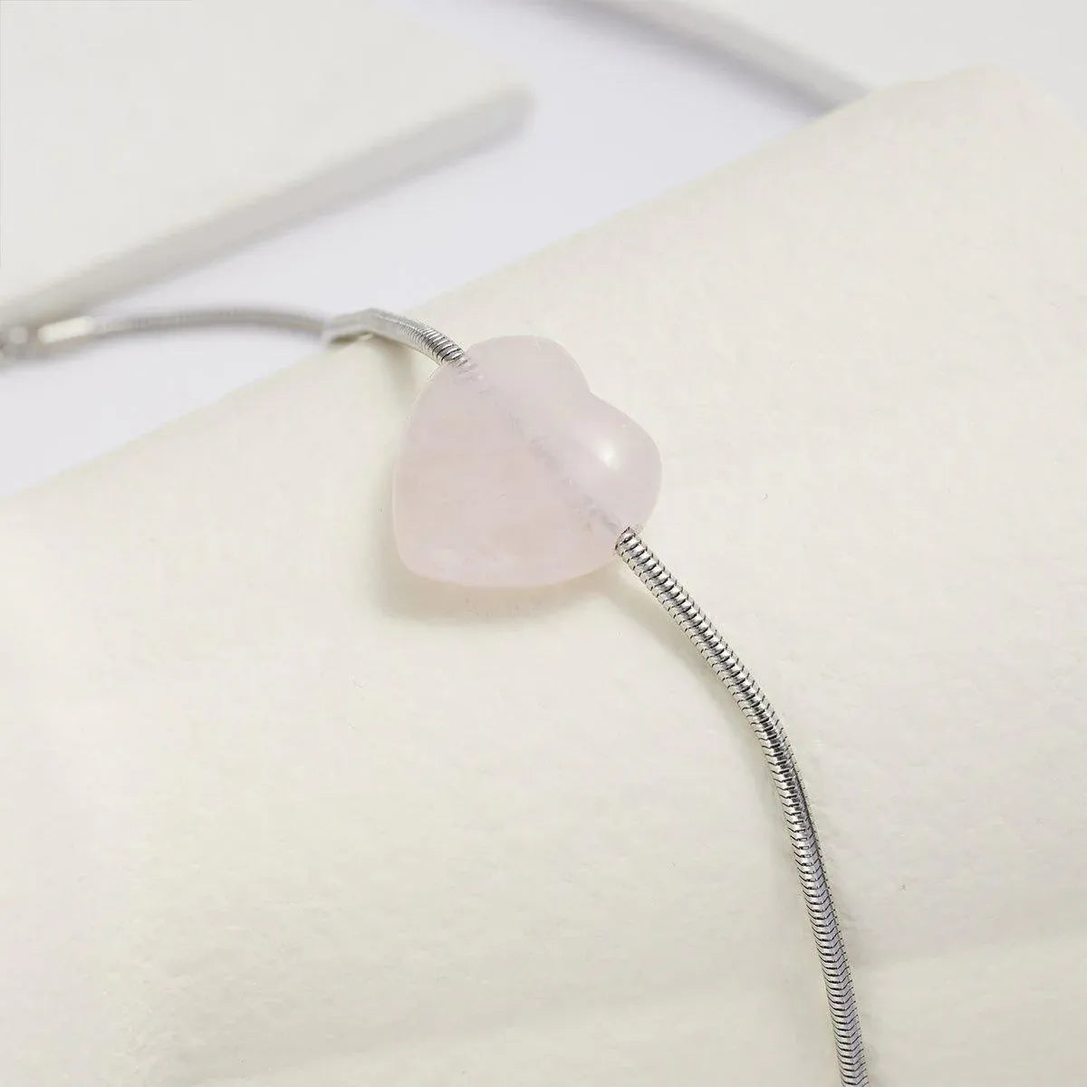 Fashion Girls Necklace Pink Love Titanium Steel Snake Chain Big Heart Pendant