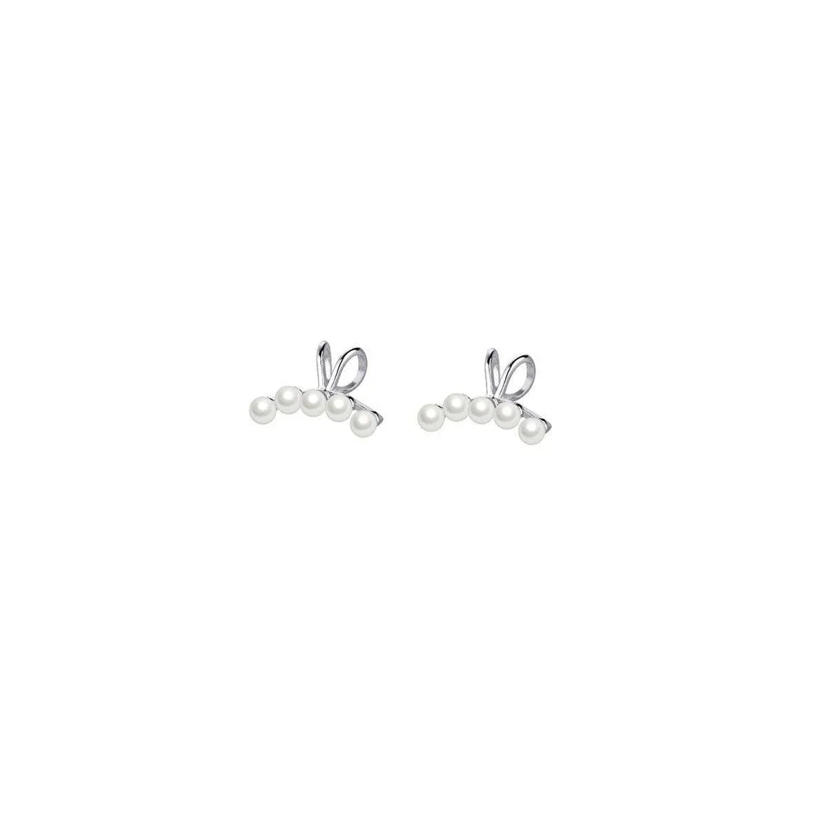 Pearl Ear Bone Clip Earrings No Piercing Needed Elegant Jewelry for Women Girls - Silver