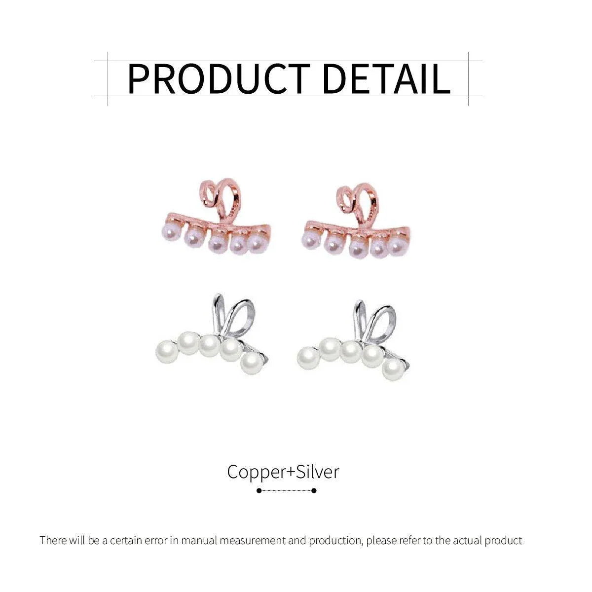 Pearl Ear Bone Clip Earrings No Piercing Needed Elegant Jewelry for Women Girls - Silver