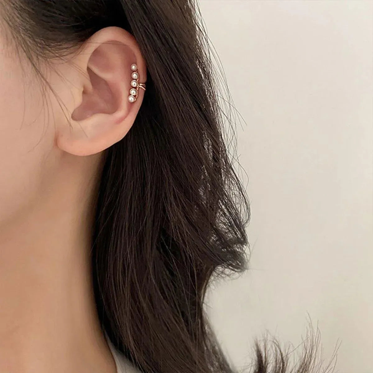 Pearl Ear Bone Clip Earrings No Piercing Needed Elegant Jewelry for Women Girls - Silver