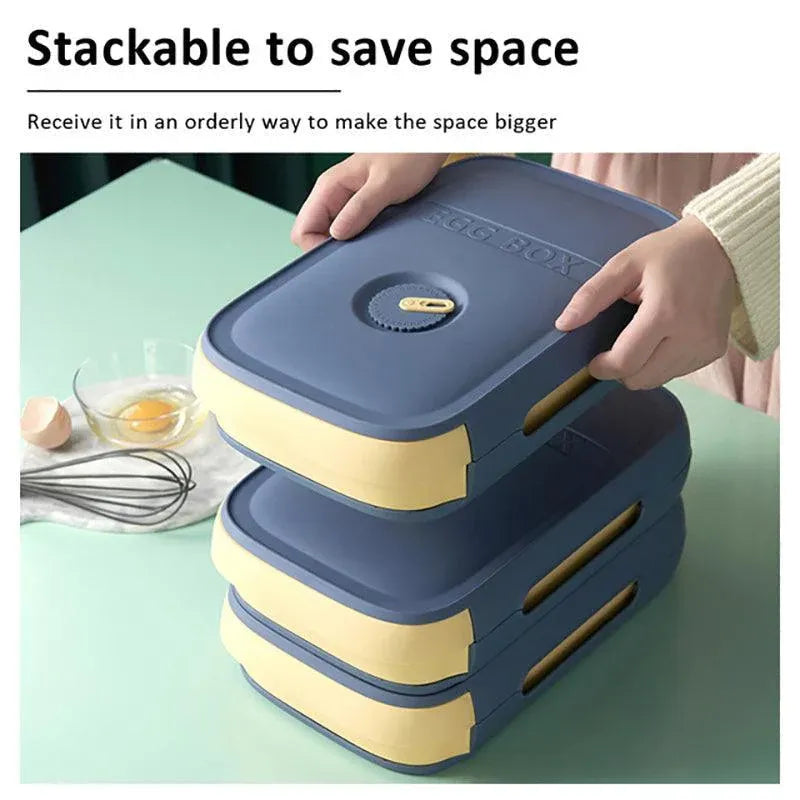 Drawer Type Eggs Tray Fruit Storage Box Kitchen Stacking Holder Food Container - Green — product photo 4