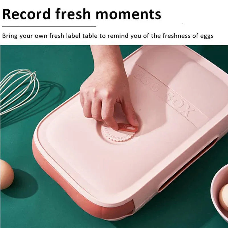 Drawer Type Eggs Tray Fruit Storage Box Kitchen Stacking Holder Food Container - Green — product photo 5