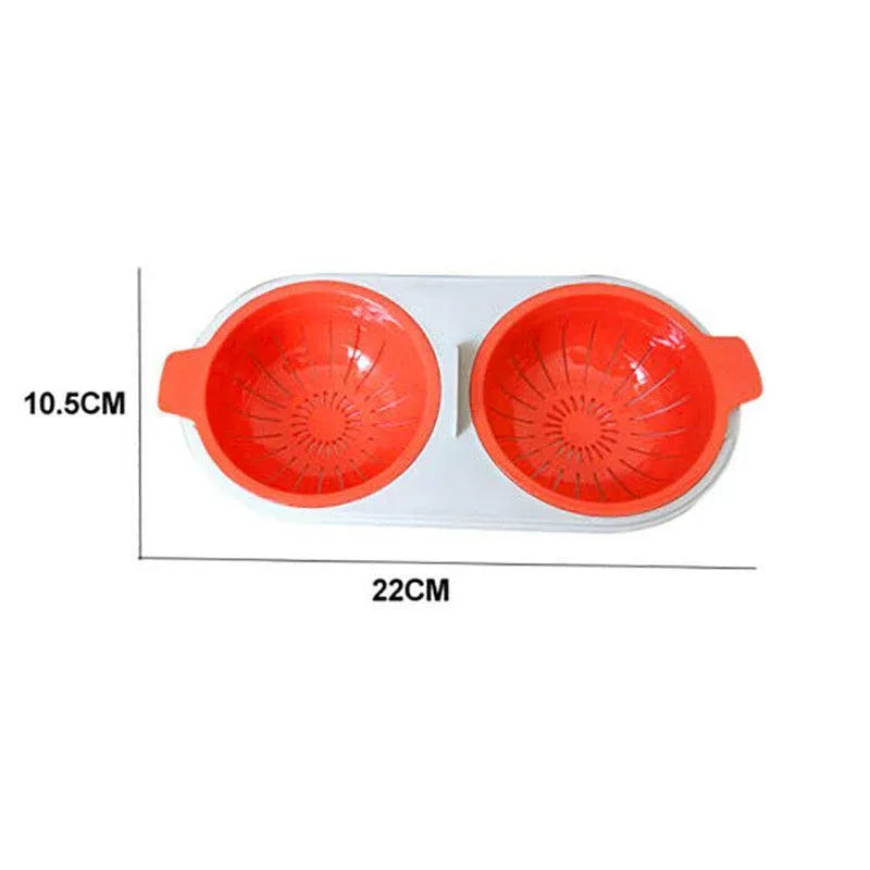 Two-Egg Poaching Bowl with Lid – Blue (Material and Heat Rating Unverified)