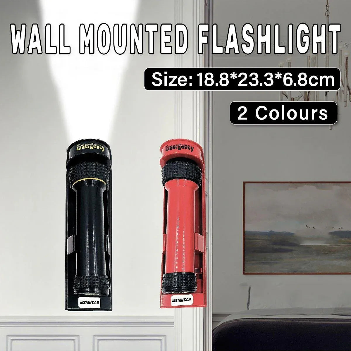 Wall-Mounted Detachable LED Backup Torch – Black — product image 2 of 14