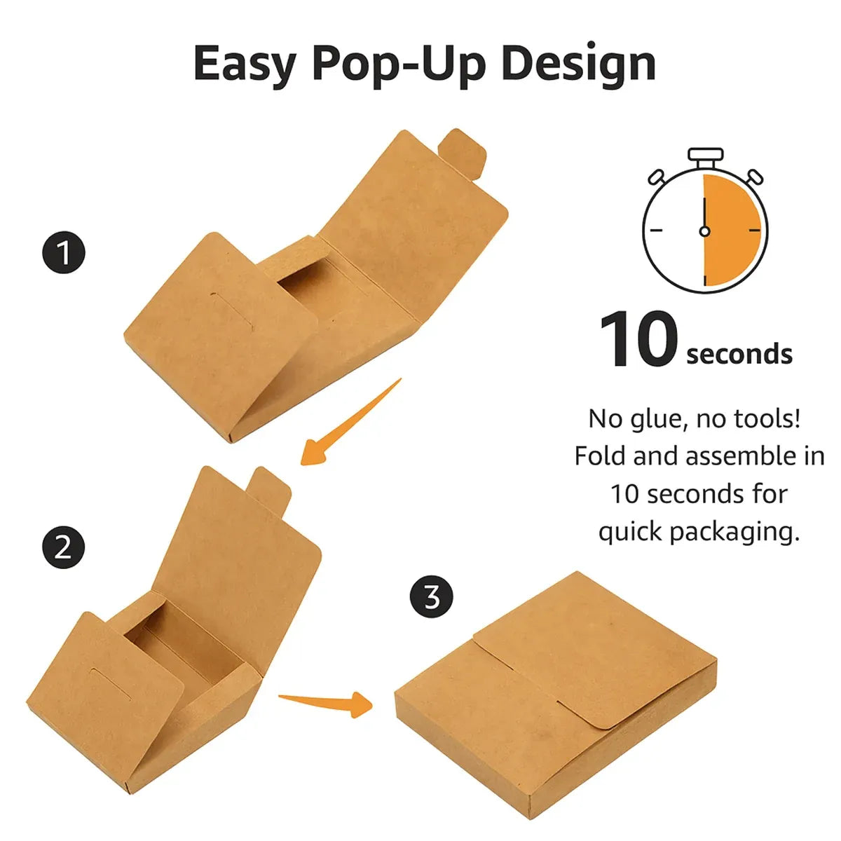 50PCS Kraft Paper Envelopes Boxes Easy Pop-Up for Mailing Shipping Storage Use — product photo 4