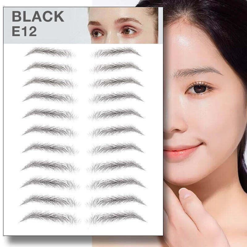 3D Waterproof Eyebrow Tattoo Sticker Hair-Like Natural Brows for Sparse Eyebrows - E12