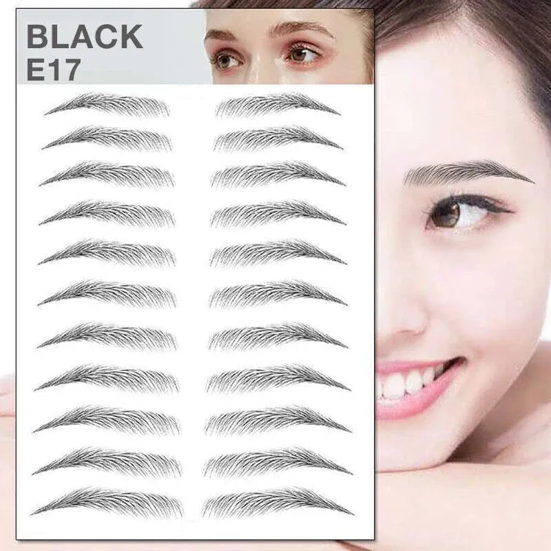 3D Waterproof Eyebrow Tattoo Sticker Hair-Like Natural Brows for Sparse Eyebrows - E17