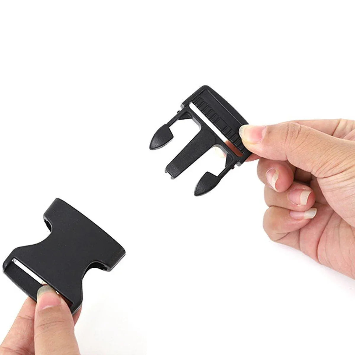10pcs Black Plastic Buckle Clips for School Bag Backpack Strap Multifunctional - 38mm