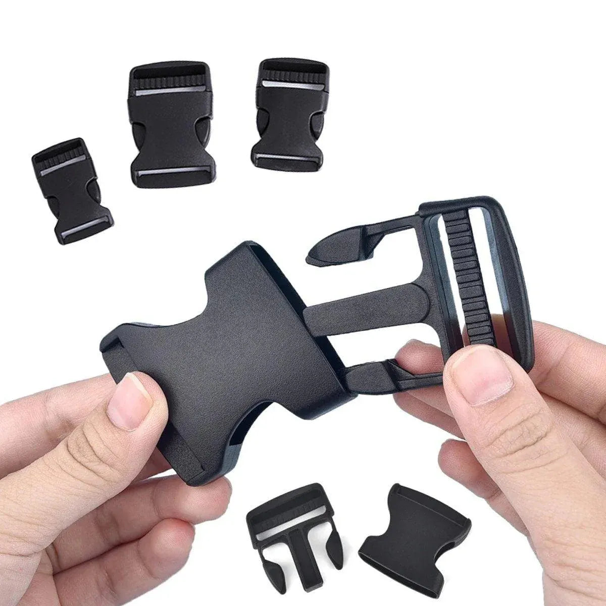 10pcs Black Plastic Buckle Clips for School Bag Backpack Strap Multifunctional - 38mm