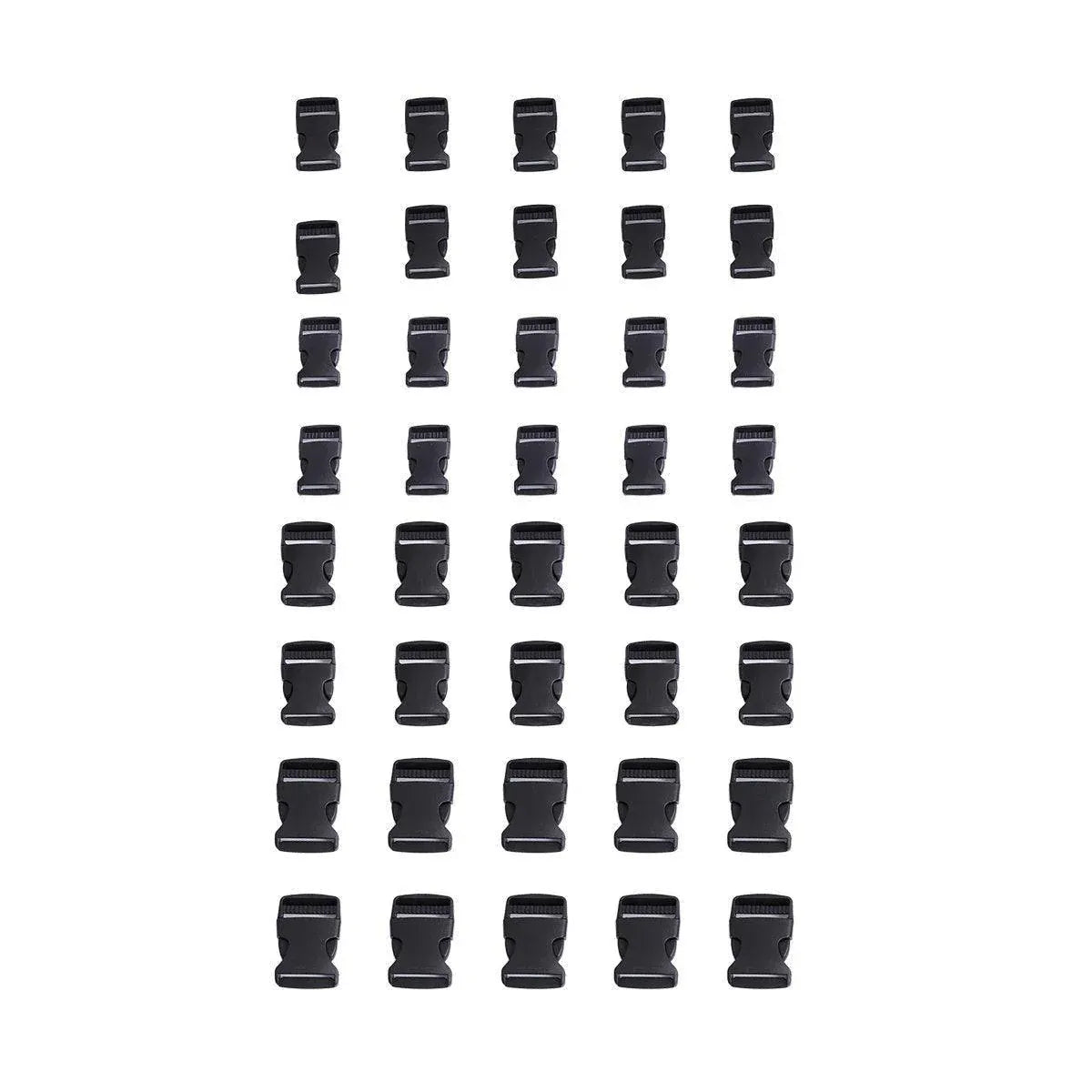 10pcs Black Plastic Buckle Clips for School Bag Backpack Strap Multifunctional - 38mm
