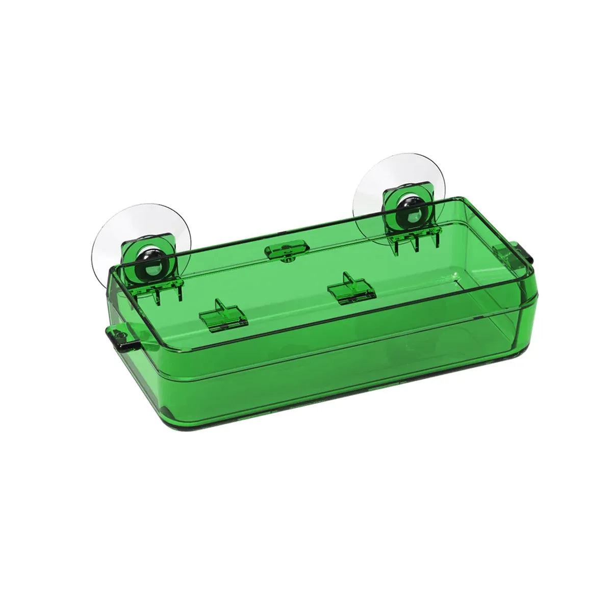 Suction-Mount Reptile Insect Feeding Dish - Green, Large, 13.5 × 6.5 × 2.5 cm