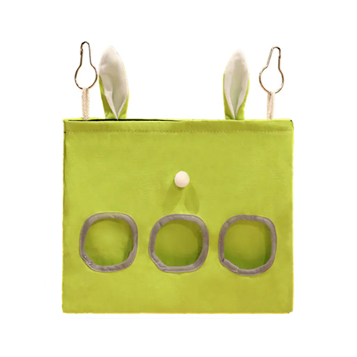 Hanging Canvas Hay Feeding Bag - Green, Large, 35 × 30 cm