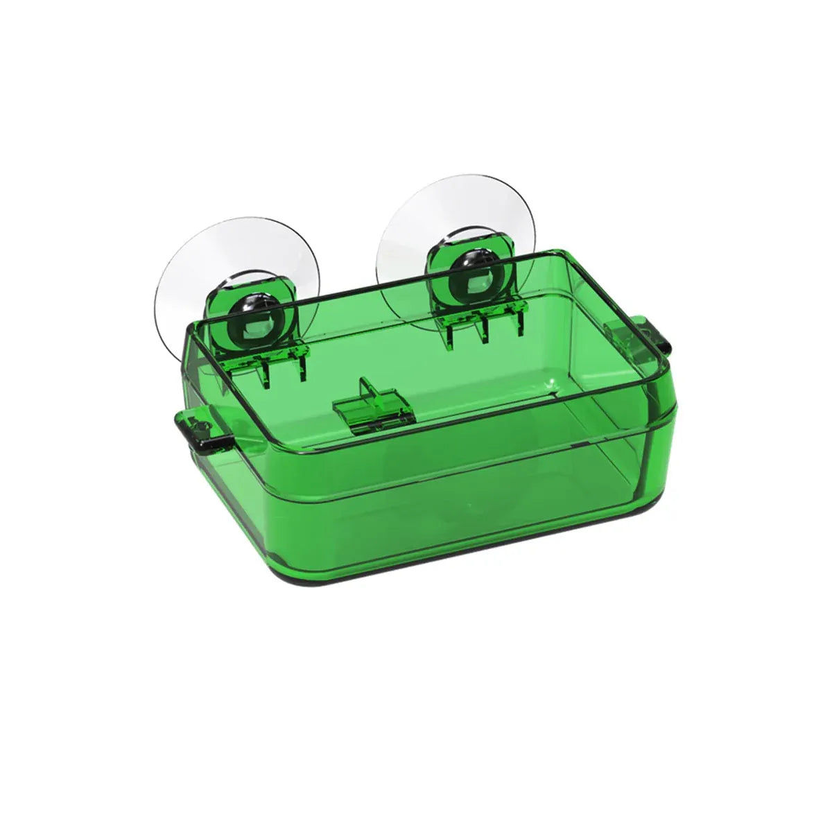 Suction-Mount Reptile Insect Feeding Dish - Green, Small, 9 × 6 × 2.5 cm