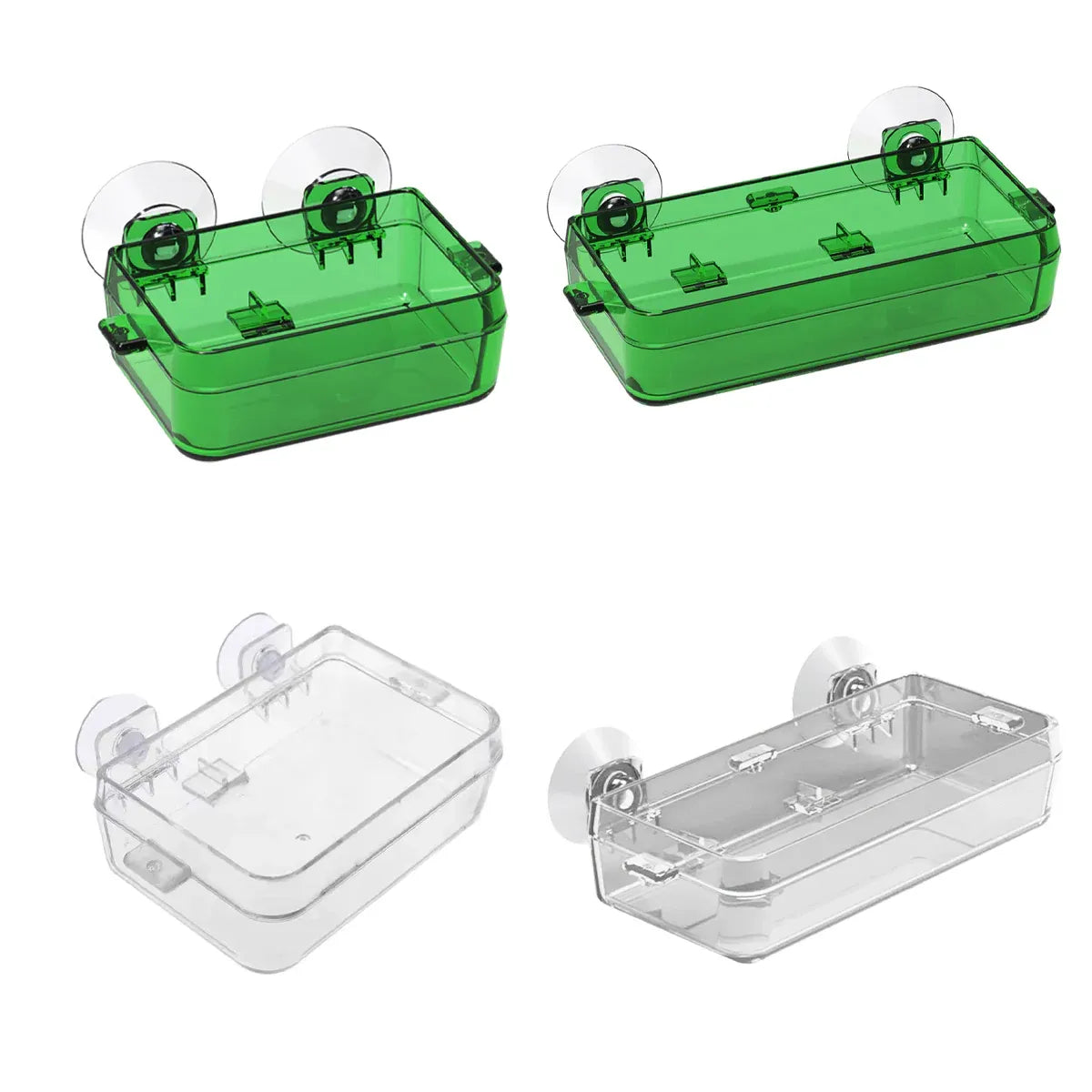 Suction-Mount Reptile Insect Feeding Dish - Transparent, Small, 9 × 6 × 2.5 cm