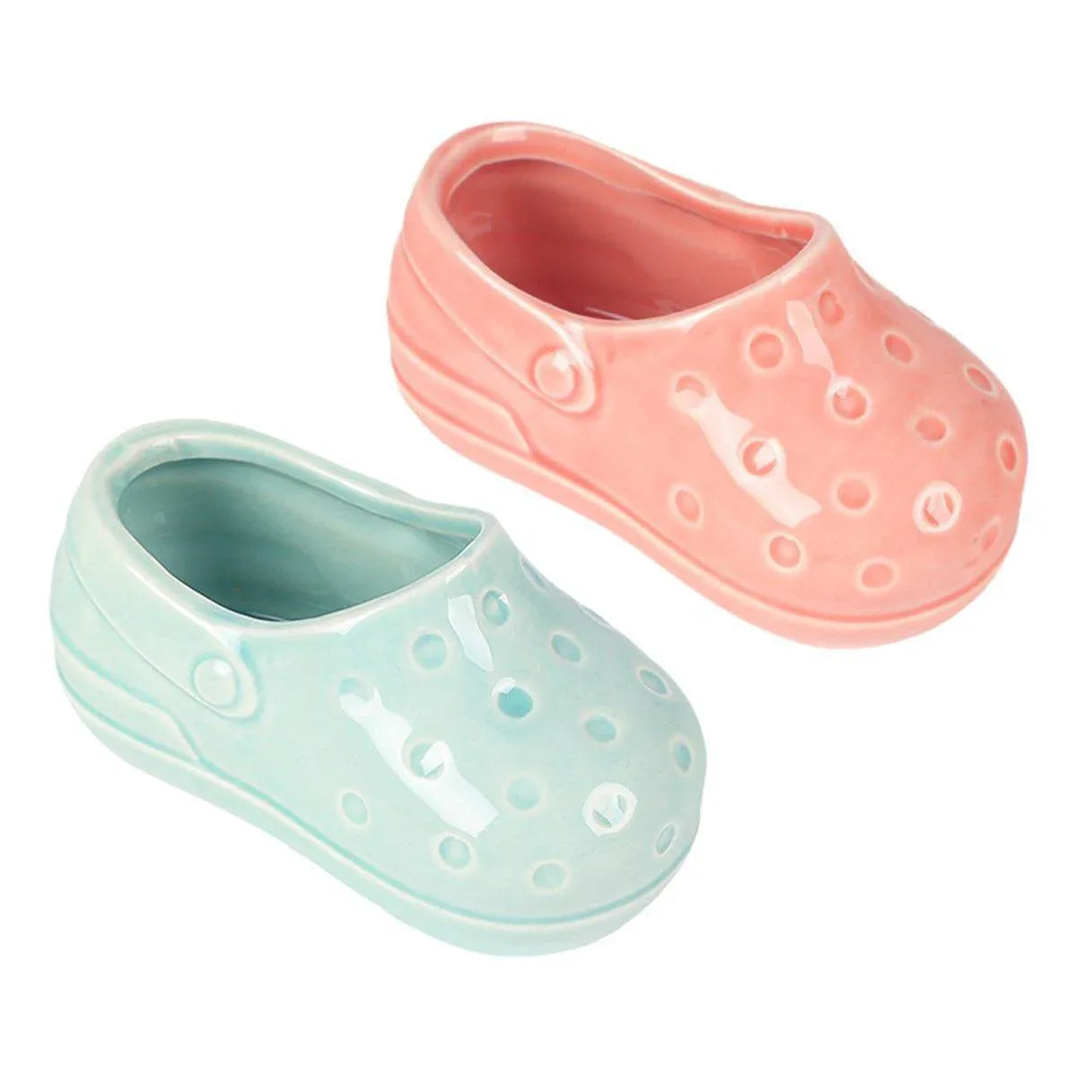 Ceramic Shoe-Shaped Small Pet Food Bowl - Cyan, 13.7 cm