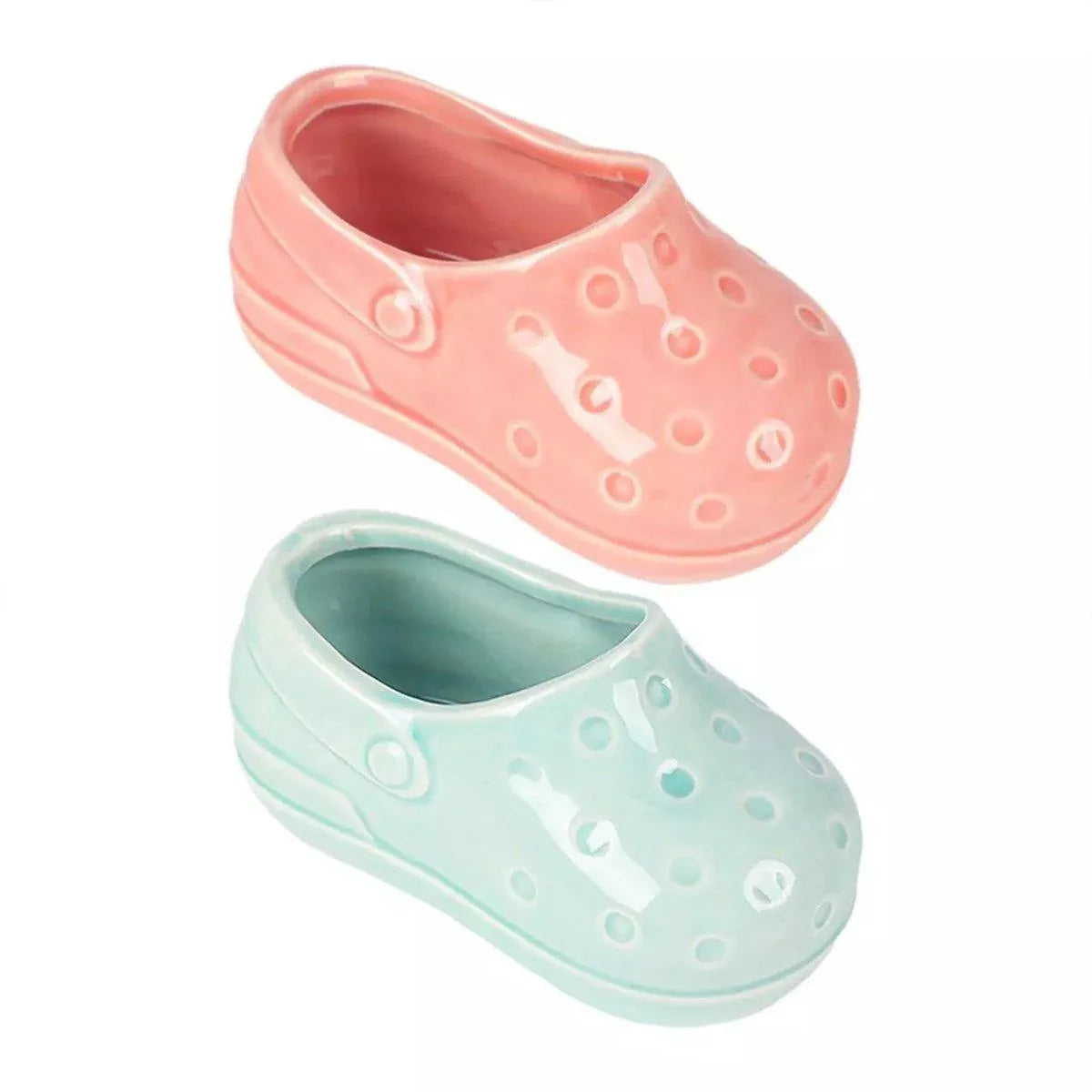 Ceramic Shoe-Shaped Small Pet Food Bowl - Cyan, 13.7 cm