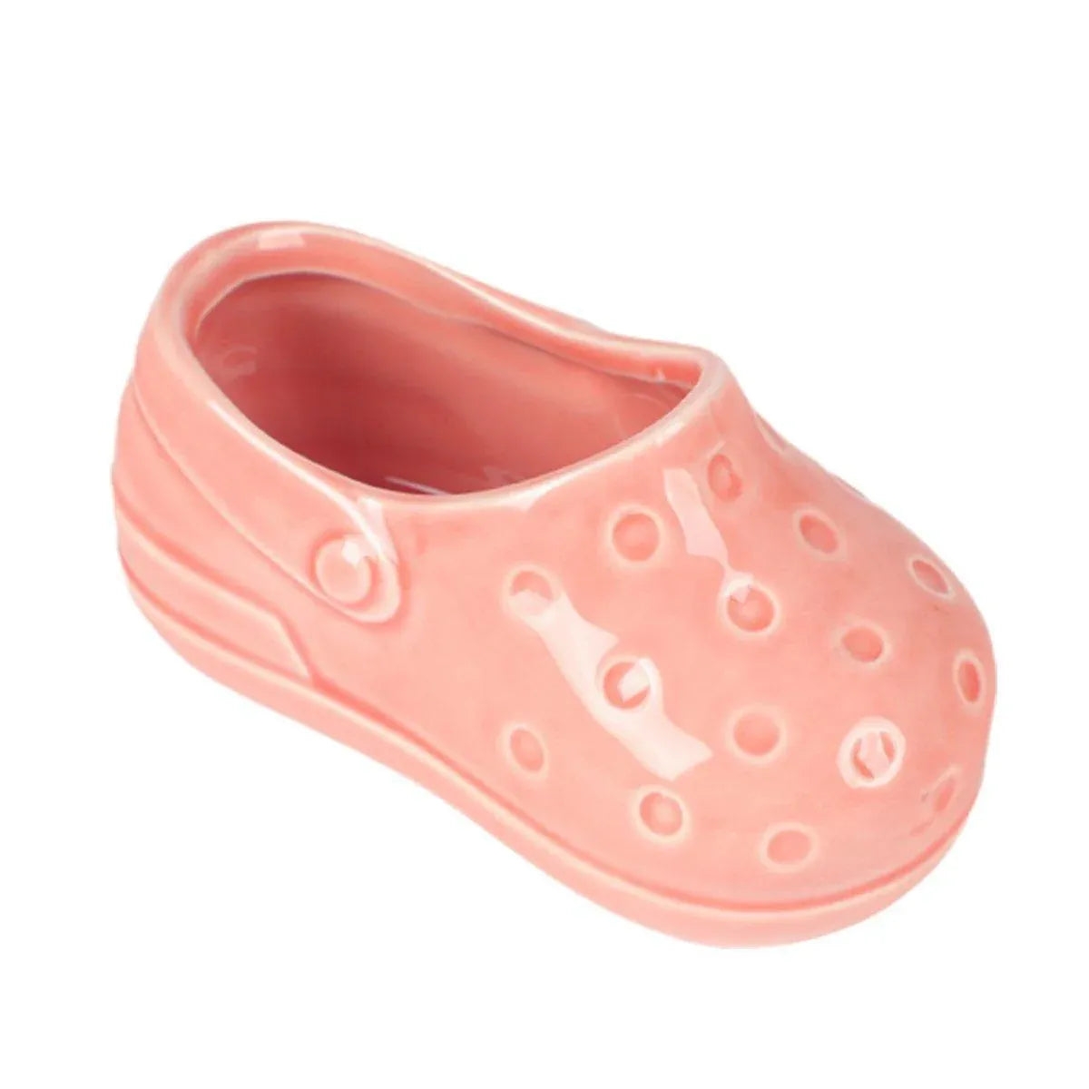 Ceramic Shoe-Shaped Small Pet Food Bowl - Pink, 13.7 cm