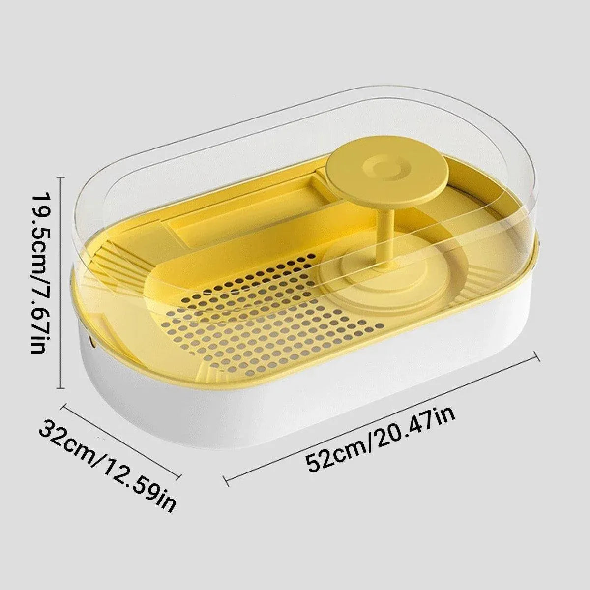 Plastic Turtle Feeding & Viewing Tank - Green, 52 × 19.5 × 32 cm