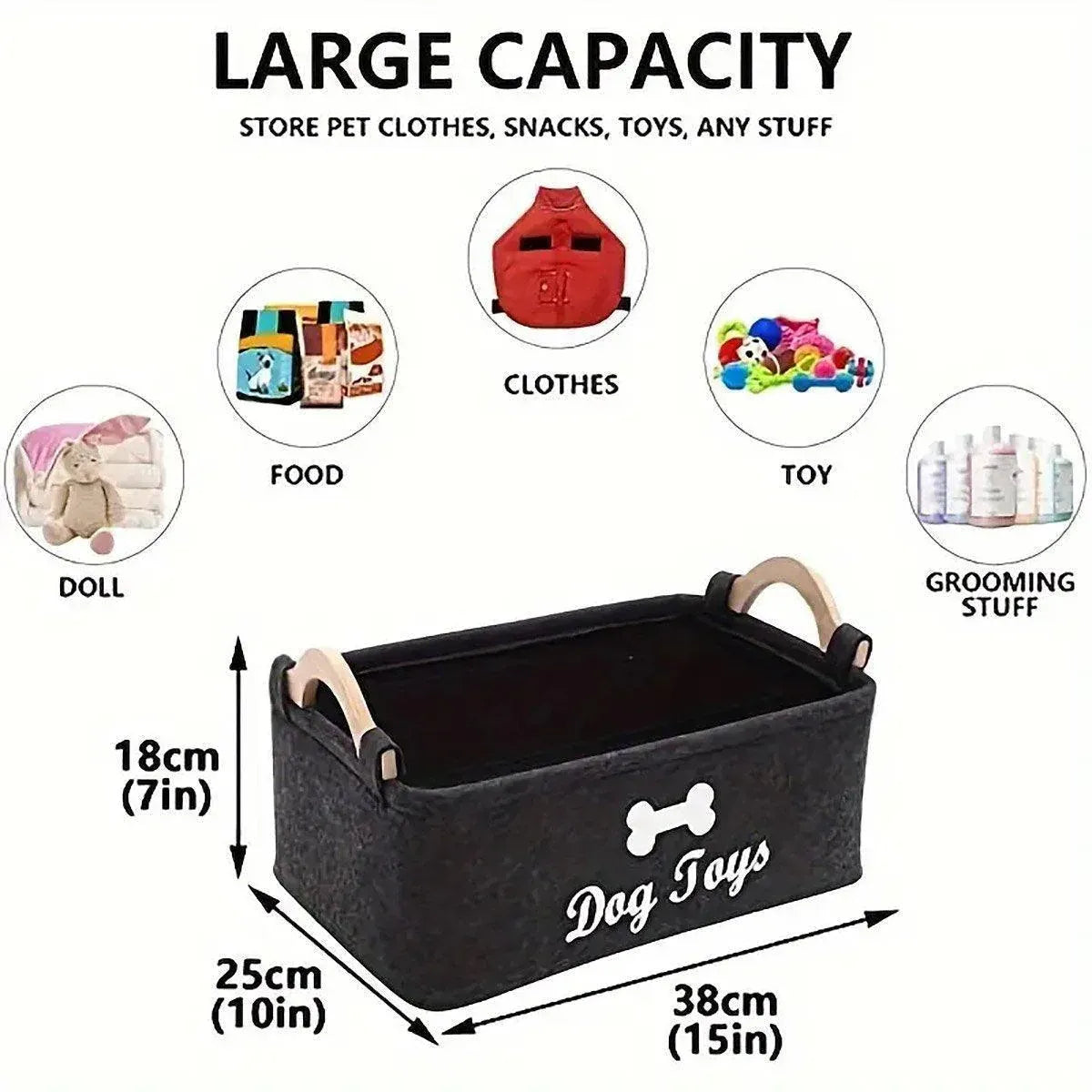 Large Felt Storage Basket for Dog Toys Dirty Clothes Sundries Home Organizer — product image 3