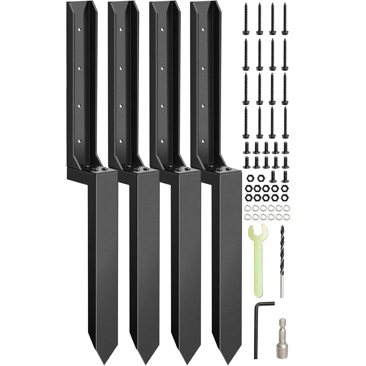 4Pcs Heavy Duty Fence Post Anchor Ground Stake For Fixing Leaning Wood Support — product photo 2