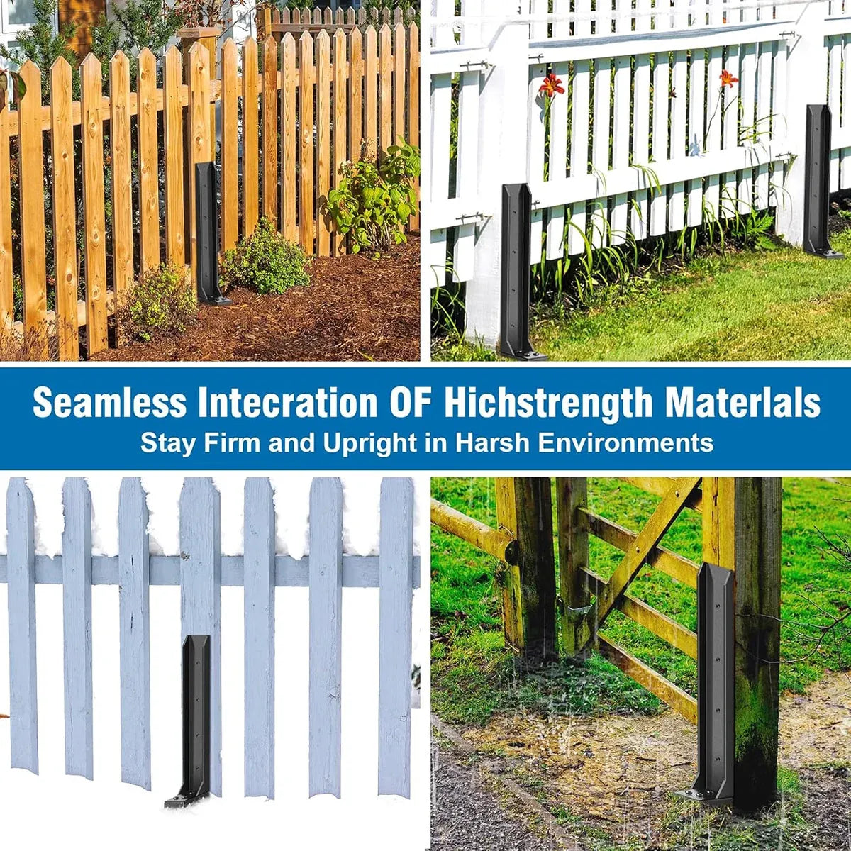4Pcs Heavy Duty Fence Post Anchor Ground Stake For Fixing Leaning Wood Support — product photo 6