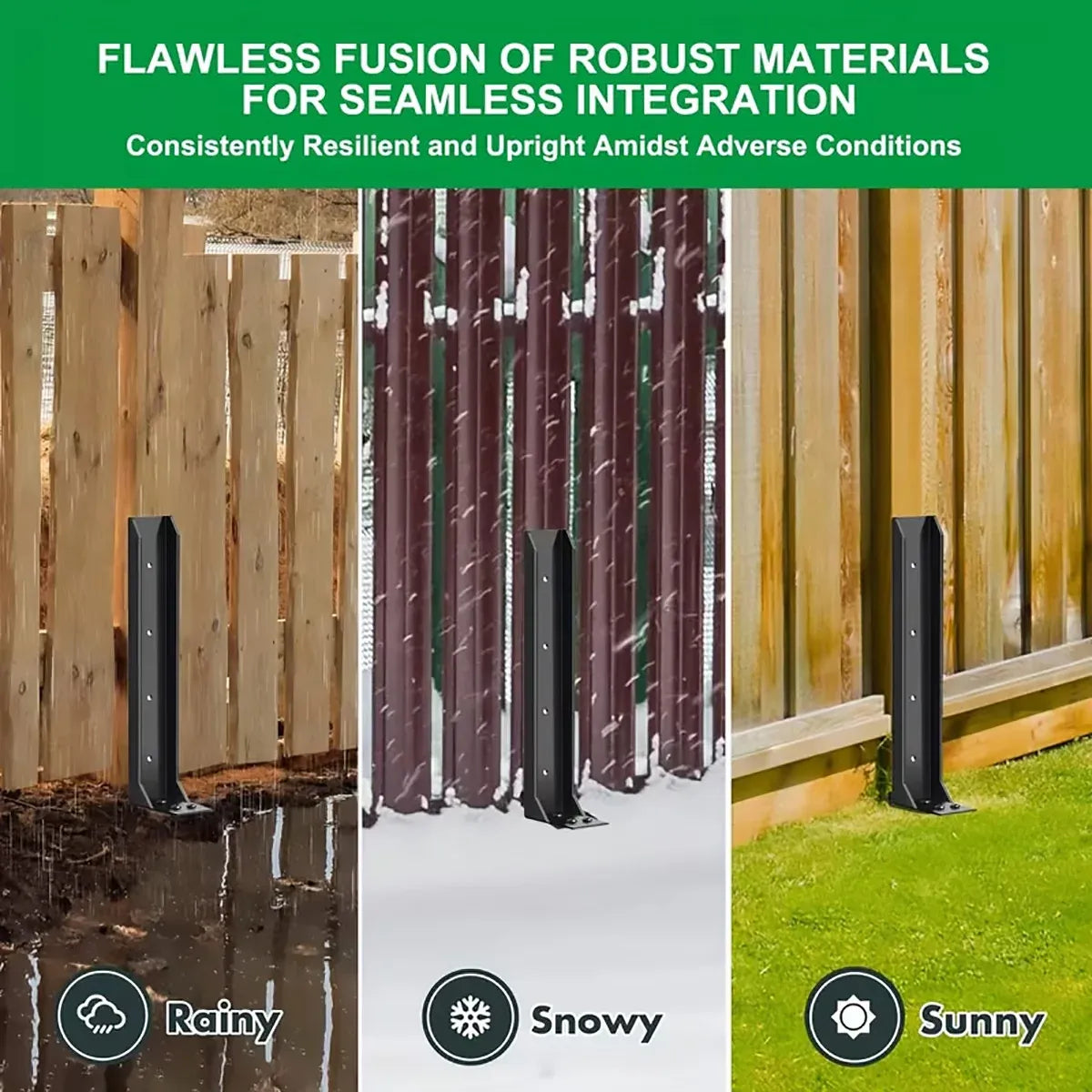 4Pcs Heavy Duty Fence Post Anchor Ground Stake For Fixing Leaning Wood Support — product photo 9