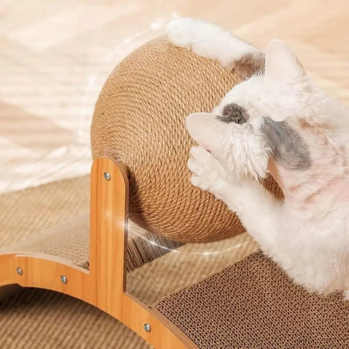 Arched Cat Scratching Bridge with Sisal Ball - 55 cm